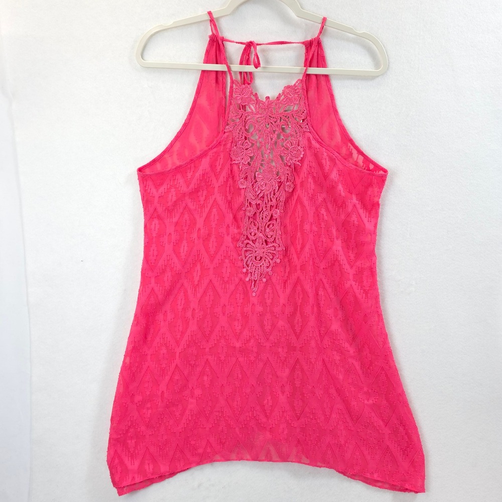 In Bloom by Jonquil Lace Racerback Chemise Pink Womens S/P Boho Romantic